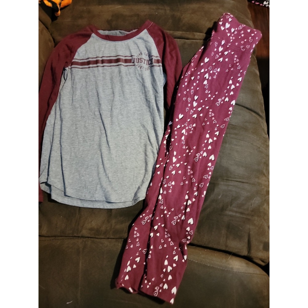 Justice live love Justice top‎ and leggings size 8